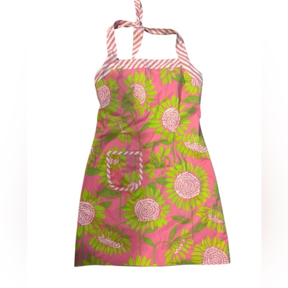 Lilly Pulitzer Pink and Green Apron Mini Dress Size 2